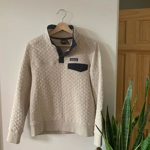 Patagonia pullover sweater, grey and navy